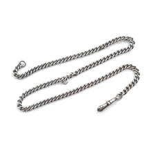 Load image into Gallery viewer, Antique Sterling Silver Curb Link Necklace with Pendant Loop
