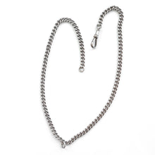 Load image into Gallery viewer, Antique Sterling Silver Curb Link Necklace with Pendant Loop
