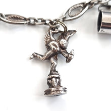 Load image into Gallery viewer, Antique &amp; Vintage Silver Charm Necklace eros cupid statue
