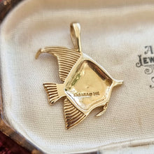 Load image into Gallery viewer, Vintage 14k Gold Tropical Fish Pendant by Kabana back
