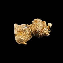 Load image into Gallery viewer, 9ct Yellow Gold Terrier Dog Diamond Pendant
