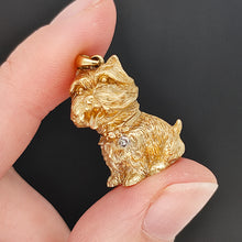 Load image into Gallery viewer, 9ct Yellow Gold Terrier Dog Diamond Pendant
