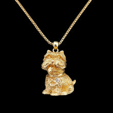 Load image into Gallery viewer, 9ct Yellow Gold Terrier Dog Diamond Pendant
