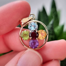 Load image into Gallery viewer, Vintage 9ct Gold Multi-Gem Pendant in hand
