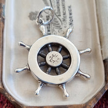 Load image into Gallery viewer, Victorian Silver Scottish Agate Ship&#39;s Wheel Pendant back

