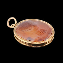 Load image into Gallery viewer, An oval carnelian intaglio pendant displaying a wheatsheaf
