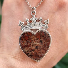 Load image into Gallery viewer, Vintage Sterling Silver Luckenbooth Heart Pendant with Chain in hand
