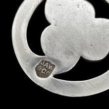 Load image into Gallery viewer, Close-up of a JAW &amp; CO maker's mark on a silver pendant
