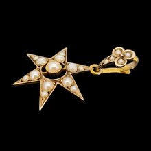 Load image into Gallery viewer, Victorian 9ct Yellow Gold Pearl Star Pendant side
