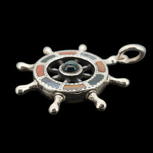 Load image into Gallery viewer, Victorian Silver Scottish Agate Ship&#39;s Wheel Pendant side
