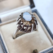 Load image into Gallery viewer, Vintage Sterling Silver Smokey Quartz Twist Ring in box
