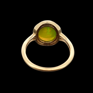 Vintage 9ct Gold Yellow-Green Opal Ring back