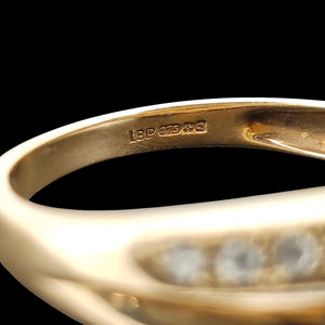 Vintage 9ct Yellow Gold Brilliant Cut Diamond Crossover Ring