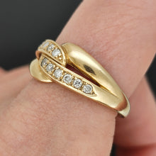Load image into Gallery viewer, Vintage 9ct Yellow Gold Brilliant Cut Diamond Crossover Ring

