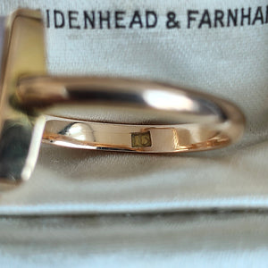Victorian 15ct Gold Agate Tablet Ring stamp inside shank
