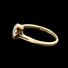 Load image into Gallery viewer, Art Deco 18ct Gold and Platinum Diamond Cluster Crossover Ring
