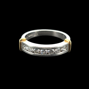 Vintage Platinum and Gold 0.35ct Half Eternity Ring front