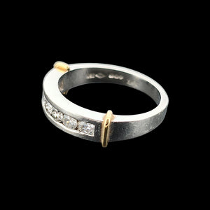 Vintage Platinum and Gold 0.35ct Half Eternity Ring side