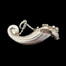 Load image into Gallery viewer, Vintage Solid Sterling Silver Cornucopia Charm Pendant
