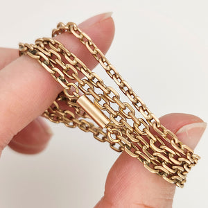 Antique Solid 9ct Gold 18.8" Trace Link Chain | 9.7 grams