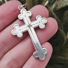 Load and play video in Gallery viewer, Victorian Sterling Silver Cross Pendant | Hallmarked Birmingham 1895
