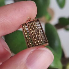 Load and play video in Gallery viewer, Vintage 14k Yellow Gold Abacus Charm with Moving Beads
