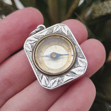 Load and play video in Gallery viewer, Victorian Sterling Silver Compass Fob Pendant | Hallmarked Birmingham 1888
