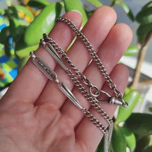 Load and play video in Gallery viewer, Antique/Vintage 800 Silver Fancy Curb Link 18.5" Chain Necklace
