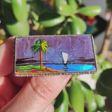 Load and play video in Gallery viewer, Vintage Art Deco Sterling Silver Butterfly Wing Seascape Brooch by Thomas L. Mott
