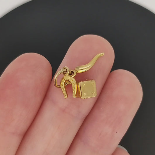 Italian 9ct Yellow Gold Lucky Triple Charm video