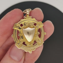 Load and play video in Gallery viewer, Antique 9ct Gold Shield Fob Medal | Hallmarked Birmingham 1919
