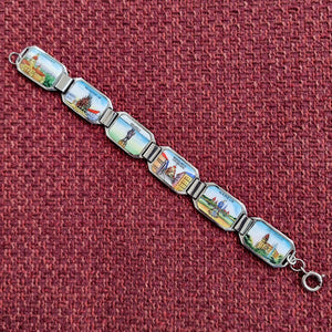 Vintage Silver German Enamel Souvenir Bracelet