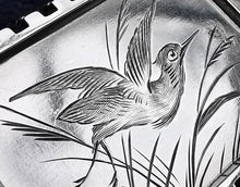 Load image into Gallery viewer, Victorian Silver Bird Rectangular Brooch
