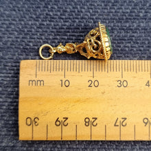 Load image into Gallery viewer, Vintage 9ct Gold Pixie on Toadstool Bloodstone Fob Seal
