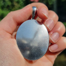 Load image into Gallery viewer, Antique Silver Engraved Locket Pendant rear view
