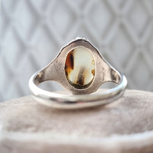 Load image into Gallery viewer, Antique Sterling Silver Agate Ring back
