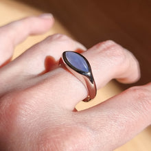 Load image into Gallery viewer, 18ct White Gold Blue Chalcedony Ring modelled
