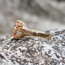 Load image into Gallery viewer, Victorian 15ct Gold Coral &amp; White Sapphire Ring | Birmingham 1900 side
