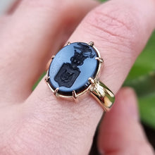 Load image into Gallery viewer, Antique 18ct Gold Russian Noble Family Coat of Arms Ring modelled
