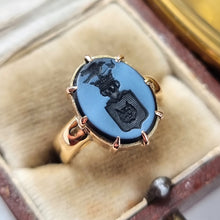 Load image into Gallery viewer, Antique 18ct Gold Russian Noble Family Coat of Arms Ring in box
