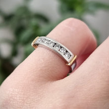 Load image into Gallery viewer, Platinum &amp; Gold Brilliant Cut Diamond 0.35ct Half Eternity Ring modelled
