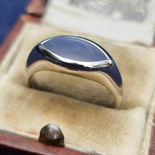 Load image into Gallery viewer, 18ct White Gold Blue Chalcedony Ring in box
