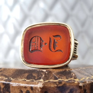 Victorian Gold Cased Carnelian Fob Seal | Initials J.D seal face
