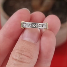 Load and play video in Gallery viewer, Vintage Platinum &amp; Gold Brilliant Cut Diamond 0.35ct Half Eternity Ring
